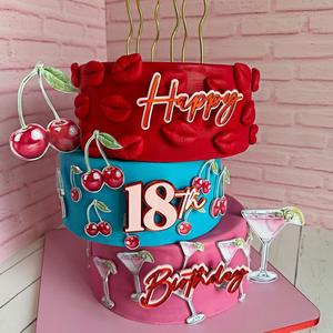 <span class=keywords><strong>18</strong></span> <span class=keywords><strong>cumpleaños</strong></span> cereza champán tazas pastel Decoración - Product Image 2