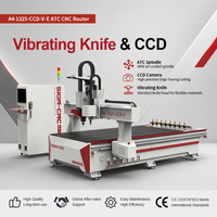 Routeur CNC ATC multifonctionnel équipé d'un positionnement visuel CCD et d'un couteau vibrant pour la découpe du cuir, du papier ondulé et du panneau KT