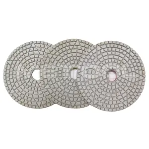 Оптовая продажа 4-дюймовые 3-ступенные гибкие сухие полировальные колодки для каменного бетона терраццо