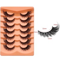 Vente en Gros 7 Paires de Cils en Fausse Fourrure de Vison 3D, Fait Main, Volume Naturel, Bandes Complètes, Longueurs Mixtes, Faux Cils Marque Privée