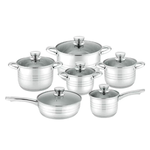 <span class=keywords><strong>Set</strong></span> di Pentole e Padelle in Acciaio Inox da 12 Pezzi, Economico, Antiaderente, per Cucina e Campeggio - Product Image 6