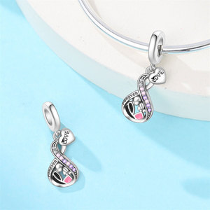 Colgante de latón blanco plateado, con circonitas, ideal para la creación de joyas, un regalo para hombres y mujeres. - Product Image 4
