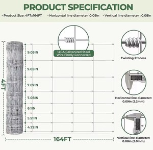 Galvanized Iron <b>Wire</b> Cattle <b>Net</b> 8ft Farm Enclosure Fence for Australian Ranch to Prevent Deer and Wild Animals - Product Image 3