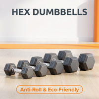 Haltères hexagonaux en PVC écologiques, anti-roulement, anti-rayures, anti-rouille, avec plusieurs options de poids pour l'entraînement en salle de sport