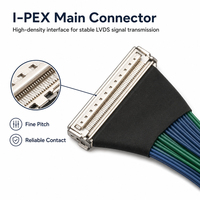 Câble coaxial micro haute densité pour connecteur principal et double connecteur secondaire, faisceau de câbles PTFE pour affichage LVDS, utilisation informatique et moto