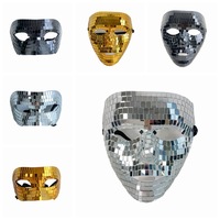 Nouveauté Lunettes de fête disco Halloween réfléchissantes en verre miroir or, argent, noir, masques de costume de mascarade réutilisables