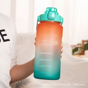 2000ml <b>Light</b>-Colored Sports Water Bottle with Large Capacity Handle and Plastic Cap - Product Image 5