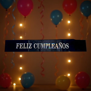 Guirnalda de Feliz Cumpleaños con Letras Iridiscentes, Decoraciones Rectangulares de Papel Negro para Fiestas - Product Image 2
