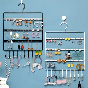 Metal Hanging Jewellery Organiser Felt Jewellery Hanging Bag Wall Display Shelf