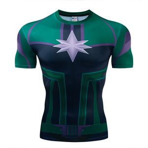 T-shirt da uomo sostenibile stampata con supereroe leader della squadra americana, design fumetto Stark Winter Soldiers, traspirante a maniche corte - Product Image 1