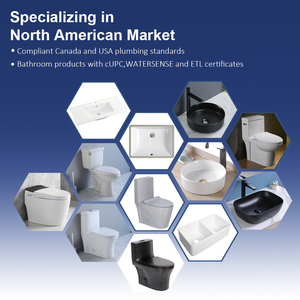 Chậu rửa mặt sứ cao cấp Chaozhou hiện đại màu trắng đen, hình chữ nhật, viền mỏng, đặt trên bàn, kèm tủ đơn cho phòng tắm - Product Image 2