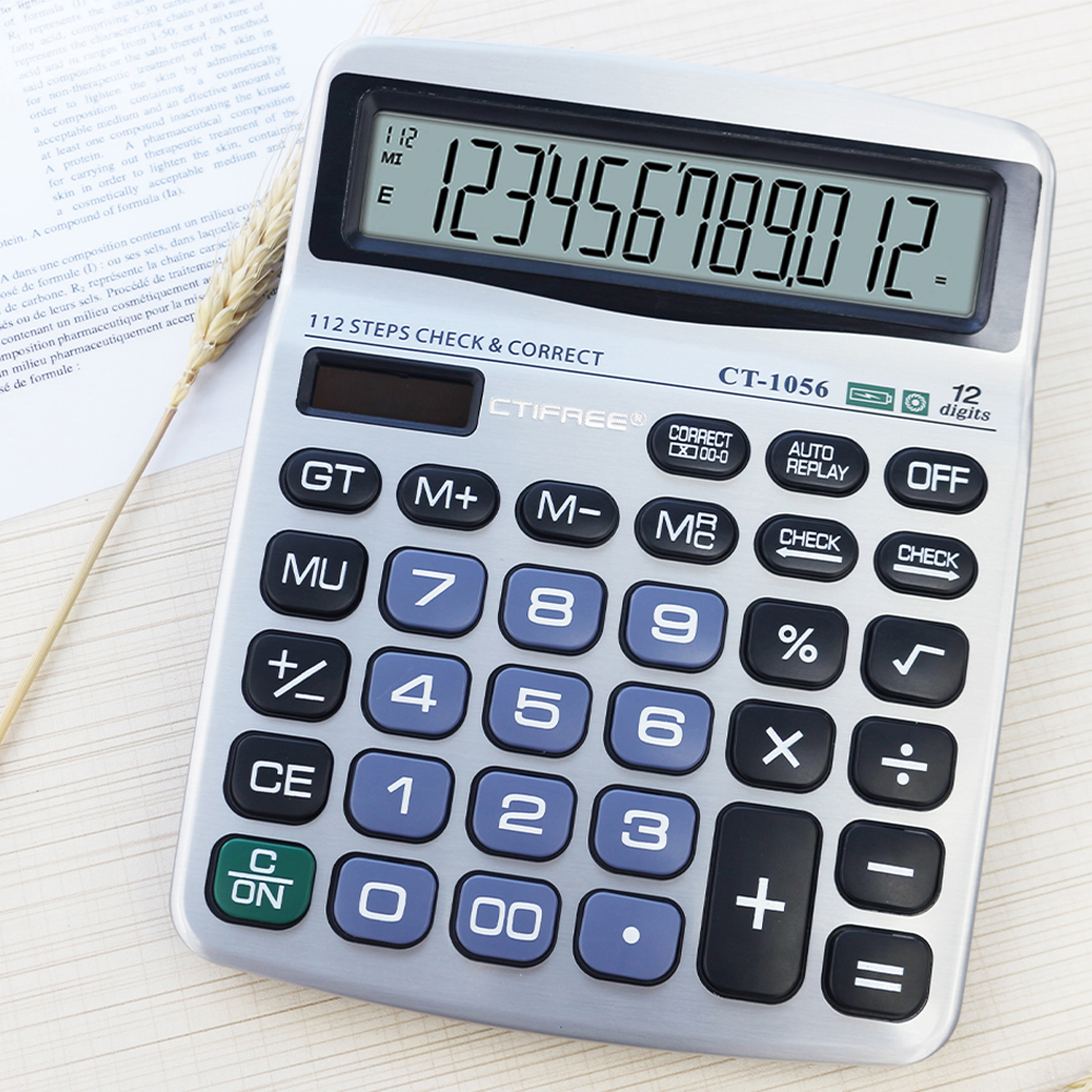 Калькулятор от производителя, профессиональный настольный персонализированный электронный калькулятор с 12 цифрами на солнечных батареях для канцелярских принадлежностей