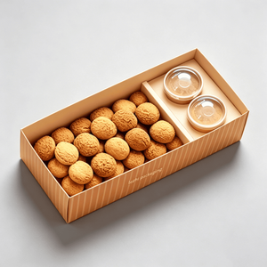 Boîte en papier kraft double couche personnalisée <span class=keywords><strong>pour</strong></span> boulangerie arabe avec gaufrage, recyclable, <span class=keywords><strong>pour</strong></span> desserts et chewing-gums - Product Image 5