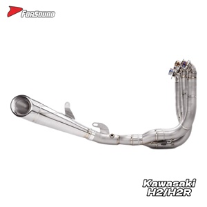 Système d'échappement complet pour moto Kawasaki H2 <span class=keywords><strong>H2R</strong></span> H2SX, <span class=keywords><strong>prix</strong></span> de gros usine Forsound, en titane coloré effet flamme, tuyau de course - Product Image 1