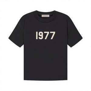 T-shirt à manches courtes noir pour homme, imprimé 1977, jersey de coton, col rond, style décontracté, coupe classique - Product Image 3