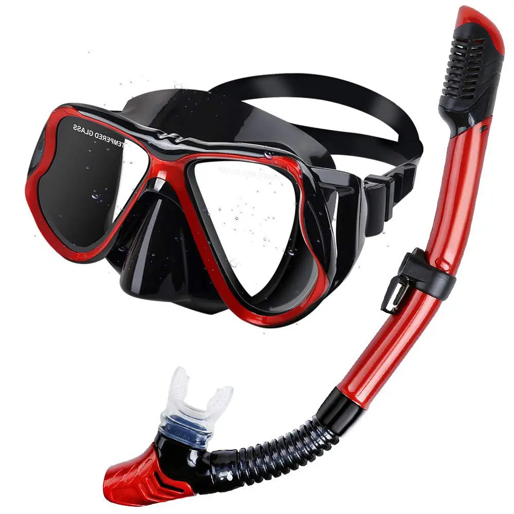Prezzo all'ingrosso maschera subacquea professionale Scuba Snorkel occhiali da nuoto Set di tubi per snorkeling a secco uomo donna maschera subacquea antiappannamento