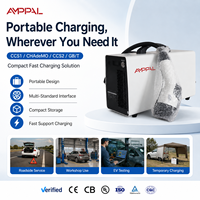 Chargeur rapide DC pour véhicules électriques Amppal CCS1/CHAdeMO/CCS2/GB/T, station de charge portable pour voitures électriques, idéale pour les voyages sur route et l'utilisation en extérieur
