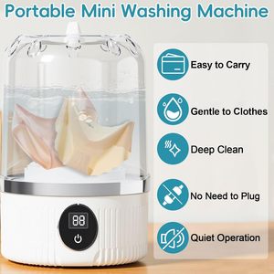 Mini Lavadora Eléctrica Inalámbrica Portátil Plegable de Plástico, Nuevo Estilo, Automática, para Ropa Interior, Calcetines, Uso en Autocaravanas, Exteriores, Coche, Hotel - Product Image 2