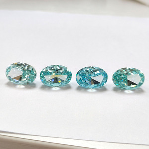 Circonia Cúbica Sintética de Color Paraíba, Corte Ovalado Brillante, Corte Hielo Triturado, Piedra Suelta - Product Image 2