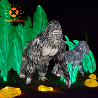 Modèle de gorille animatronique de grande taille, de haute qualité, multicolores, avec télécommande, motif lumineux 3D, décoration de vacances