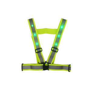 調整可能な黄色反射安全ベストLEDフラッシュANSIクラス1ジョギングランニングサイクリング用スタイリッシュなデザインカスタマイズ可能ロゴ - Product Image 1