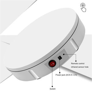 Белый Электрический вращающийся поворотный стол с дистанционным управлением 100 кг нагрузки 30 см круглый дисплей вращающийся стенд - Product Image 4