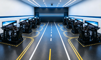 Configuration de simulateur de course haut de gamme personnalisée, profilé en aluminium extrudé 40120 anodisé noir, cadre de simulation découpé pour centres de jeux