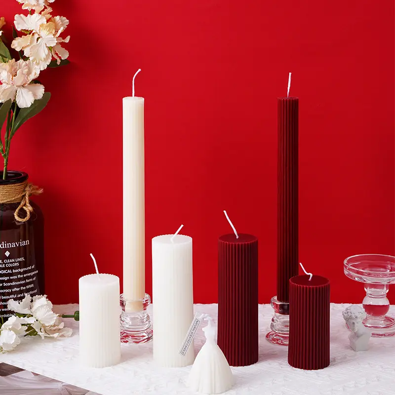 Ароматизированная свеча в Европейском стиле, Рождественское украшение, свадебные красные белые свечи из соевого воска