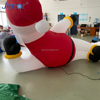 Père Noël gonflable de dessin animé couché pour la scène, décoration de fête du Nouvel An, publicité