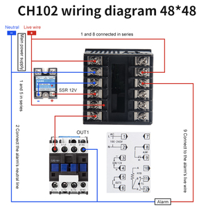 केन CH102-MV * 48*48 मिमी 240vv50/60hz थर्मोस्टेट बुद्धिमान डिजिटल आईडी तापमान नियंत्रक दोहरे अलार्म के साथ दोहरे आउटपुट - Product Image 6