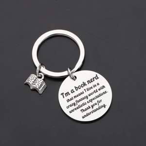 Libros de lectura de nuevo estilo Jinzhu2, llavero de acero inoxidable, regalo entusiasta, <span class=keywords><strong>colgante</strong></span> de mochila para estudiantes - Product Image 4