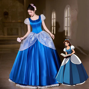 Vestido de Novia Cenicienta, Disfraz de Princesa de los Cuentos de Hadas de los Hermanos <span class=keywords><strong>Grimm</strong></span>, Disfraz de Cosplay para Graduación Estudiantil - Product Image 1