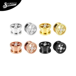 Superstar Factory direct sales of stainless steel mechanical gear body piercing jewelry earrings ear plug tunnel