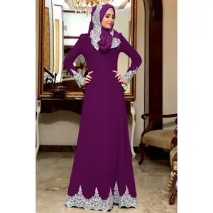 Abaya Dubai Muslim Women Lace Maxi Dress Islamic Party Gown Abaya Caftan