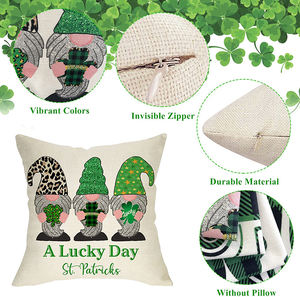 الأيرلندية سانت باتريك يوم وسادة غطاء الجاموس الكتان البرسيم شاحنة رمي المخدة محظوظ ديكور المنزل مزرعة غطاء الوسادة - Product Image 4