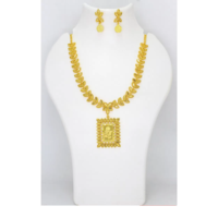 Boucles d'oreilles en laiton plaqué or pour femmes pakistanaises Collier chaîne Zircon pour mariage fête fiançailles anniversaire Islam cadeau