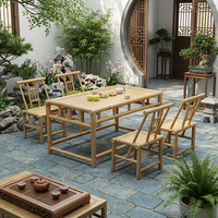 Ensemble de table et chaises de jardin Meiqi en alliage d'aluminium vintage chinois, résistant aux intempéries, pour l'extérieur, le salon, le parc, le jardin, le balcon