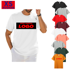 T-shirt da uomo personalizzata 100% cotone vestibilità regolare girocollo rilassato per allenamento con LOGO a maniche corte - Product Image 1