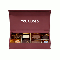 Boîte cadeau magnétique de luxe pour chocolats, emballage alimentaire personnalisé avec insert séparateur