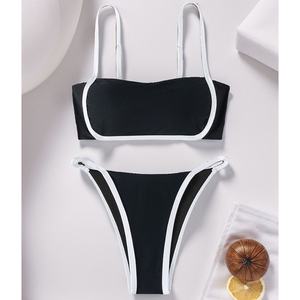 Conjunto de Bikini Triangular Micro Mini con Lentejuelas, Diseño Brasileño de Lujo en Negro, Traje de Baño Sexy para Mujer, Fabricante - Product Image 1