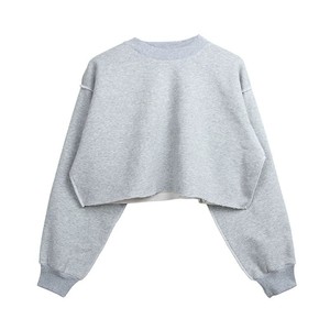 <span class=keywords><strong>Felpa</strong></span> con Cappuccio da <span class=keywords><strong>Donna</strong></span> in Cotone con Logo Personalizzato, Top Corto di Lusso, <span class=keywords><strong>Felpa</strong></span> in Pile a <span class=keywords><strong>Maniche</strong></span> Lunghe, Vestibilità Comoda - Product Image 3
