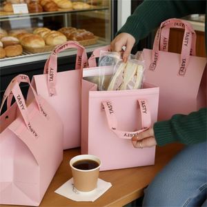 Bolsa de Transporte para Pasteles, Rosa, Ecológica, Reutilizable, Aislada, de Tela No Tejida - Product Image 1