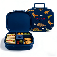 Lonchera Infantil de PP de Grado Alimenticio de 1100 ml con Tapa y Asa, Contenedor Bento Portátil para Comida Escolar para Estudiantes