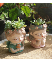 Pot de fleurs intelligent Roogo écologique de 4 pouces, motif fille magique, avec trou de drainage, pour usage intérieur/extérieur, décoration de jardin domestique, cadeau en gros