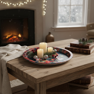 Winter Solstice Collection Metal <b>Round</b> <b>Tray</b> - dia 315 mm - Product Image 3
