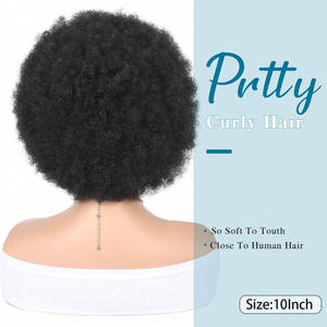 Nouvelle mode 13*4 pleine dentelle avant afrique perruque haute densité naturel noir <span class=keywords><strong>afro</strong></span> crépus bouclés terre sillon <span class=keywords><strong>laine</strong></span> rouleau <span class=keywords><strong>cheveux</strong></span> explosifs - Product Image 4