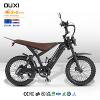Bicicleta Eléctrica OUXI GT20 Pro Skinny, Stock en Almacén de la UE, 250W, Neumáticos Anchos, Bicicleta Eléctrica Todoterreno