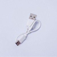 Cable de Carga Micro USB Tipo-C de 20 cm, 0.5A-1A, Conductor de Cobre Puro, Blindaje Trenzado, Revestimiento de TPE/PVC, Blanco, para Banco de Energía y Móviles