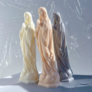 Stampo in Silicone per Candele a Forma di Statua della Vergine Maria, Figurine Cattoliche della Beata Vergine Maria, Stampo per Candele Nostra Signora di Lourdes - Product Image 4