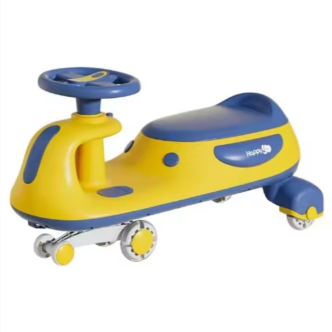 Baby Ride on Car Toy with Music Light 360 Degree Flashing Wheels Children Wiggle Car Kids Plastic Swing Car 2-8 Years Four-Wheel